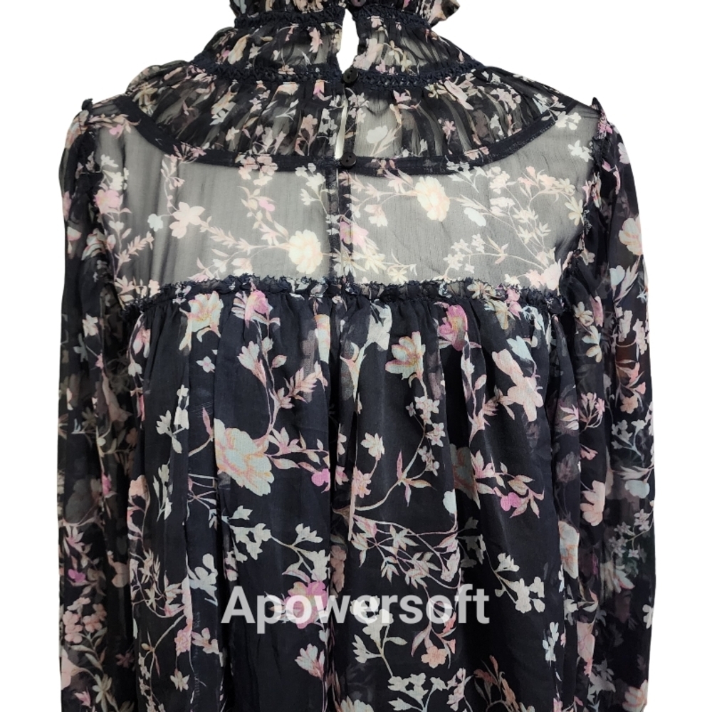French Connection Floral Sheer Women's Top - Picture 6 of 6
